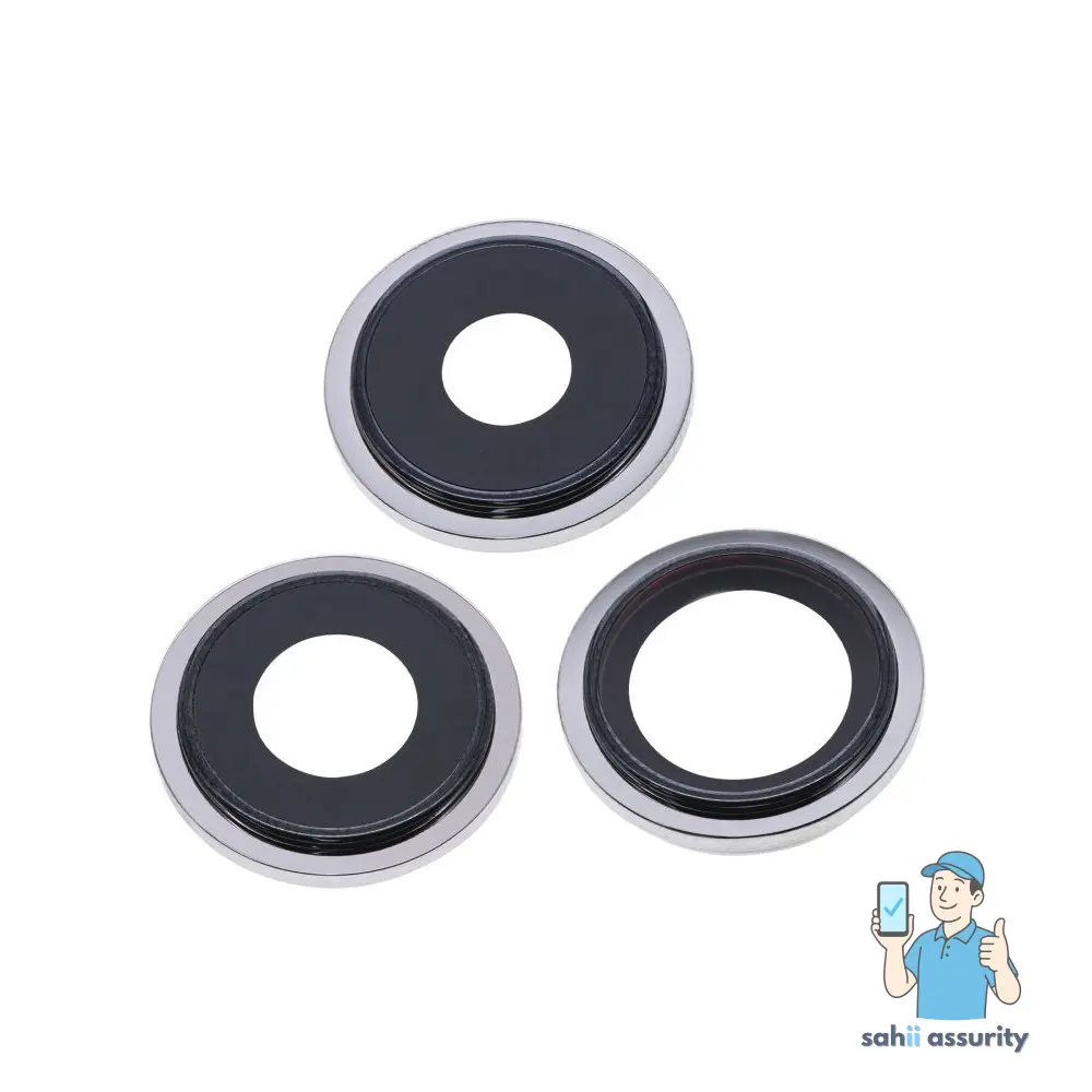 Camera Lens Glass with Frame for Apple iPhone 13 Pro Max White